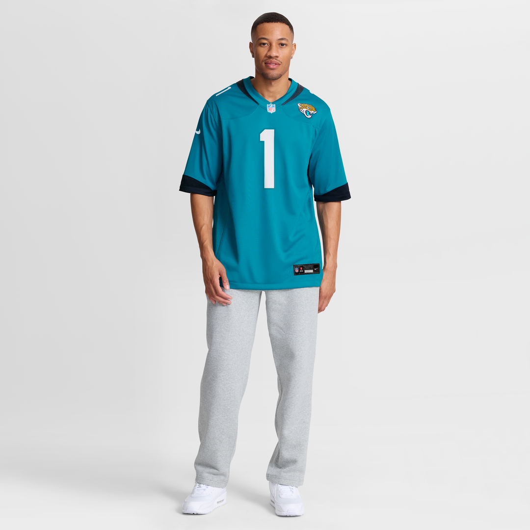 Jacksonville Jaguars Number 1 Groom Teal Game Jersey