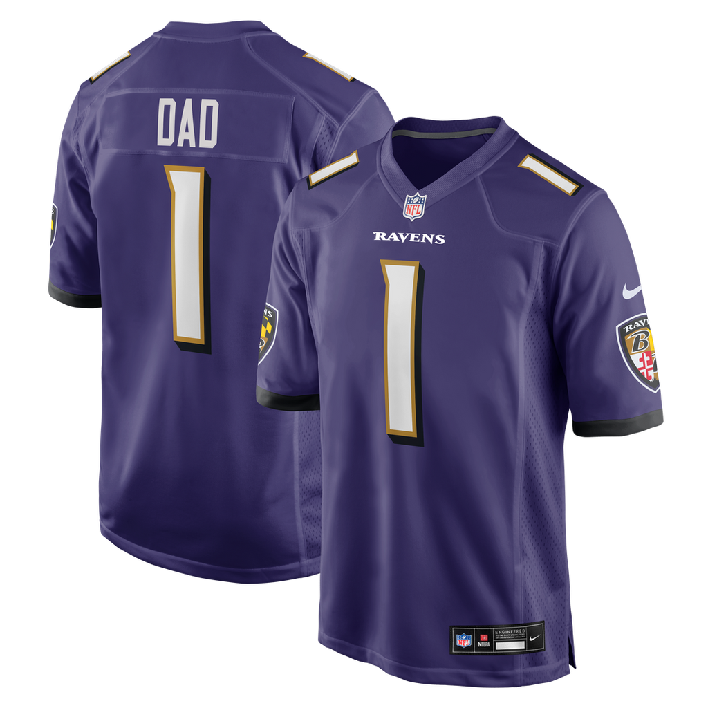 Baltimore Ravens Number 1 Dad Purple Game Jersey