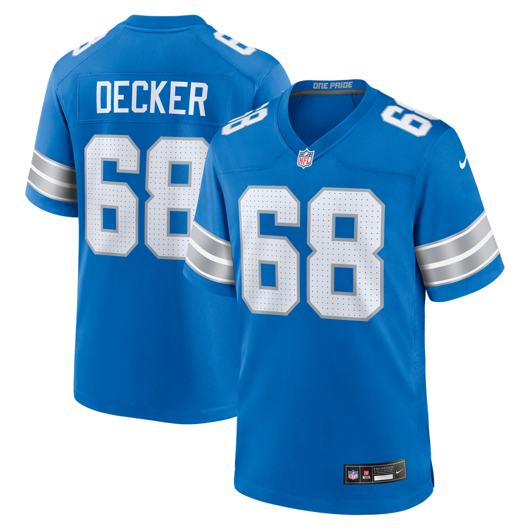 Detroit Lions Taylor Decker Blue Team Game Jersey
