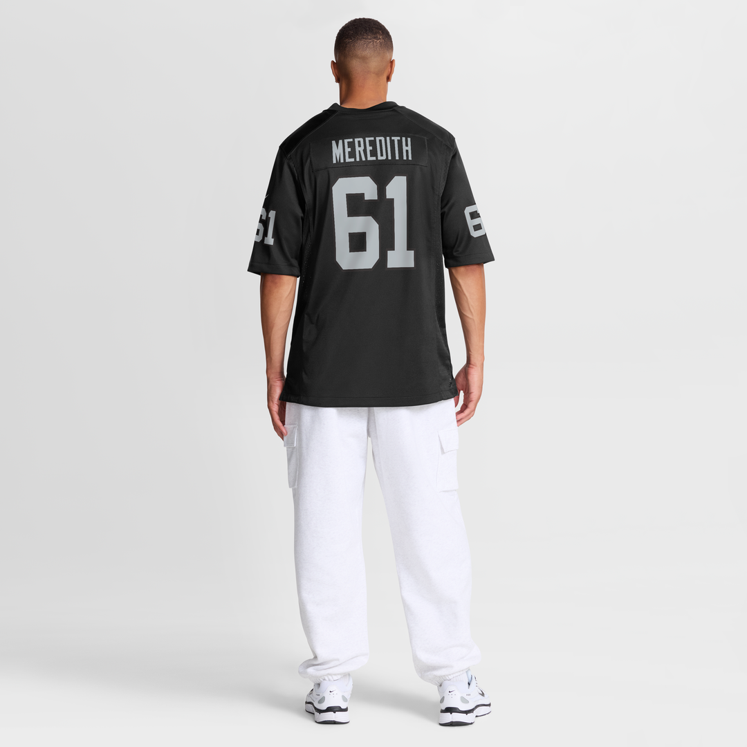 Las Vegas Raiders Jordan Meredith Black Game Player Jersey