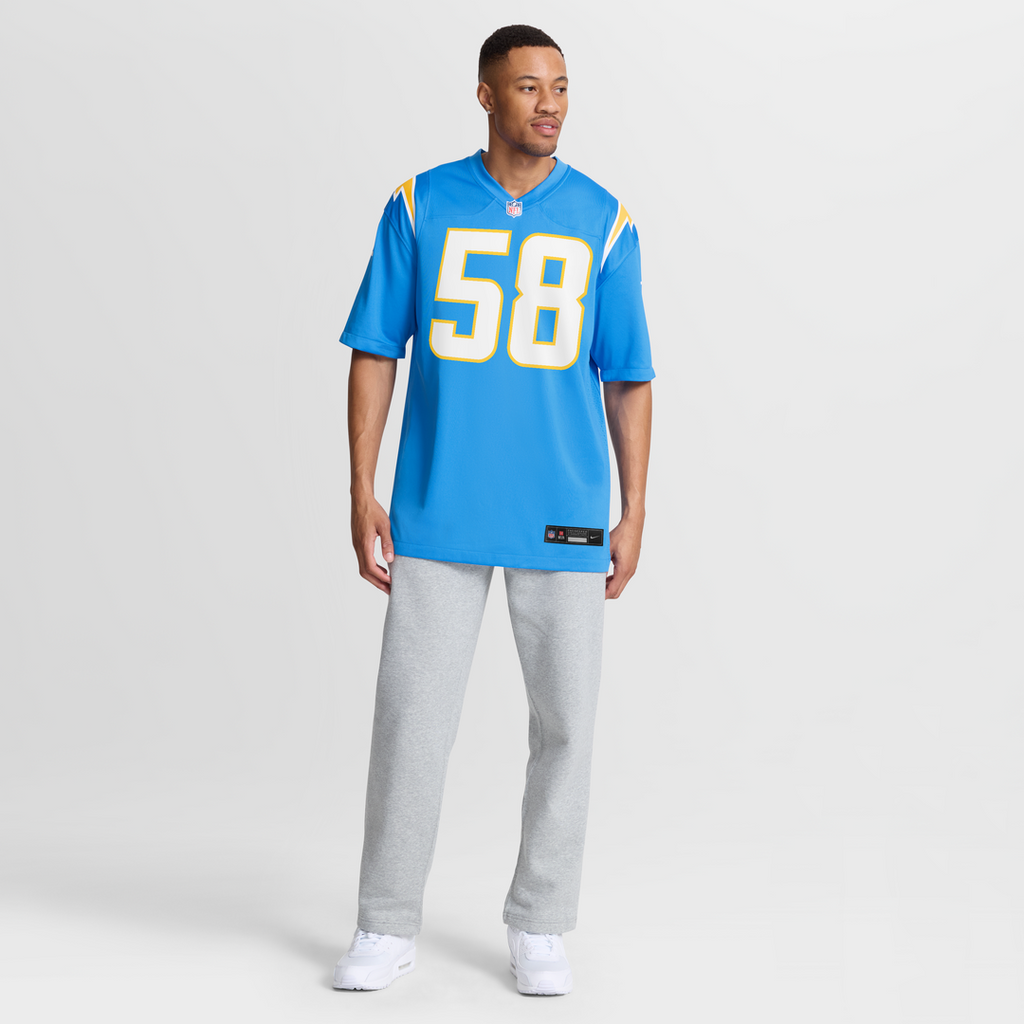 Los Angeles Chargers Tae Crowder Powder Blue Team Game Jersey