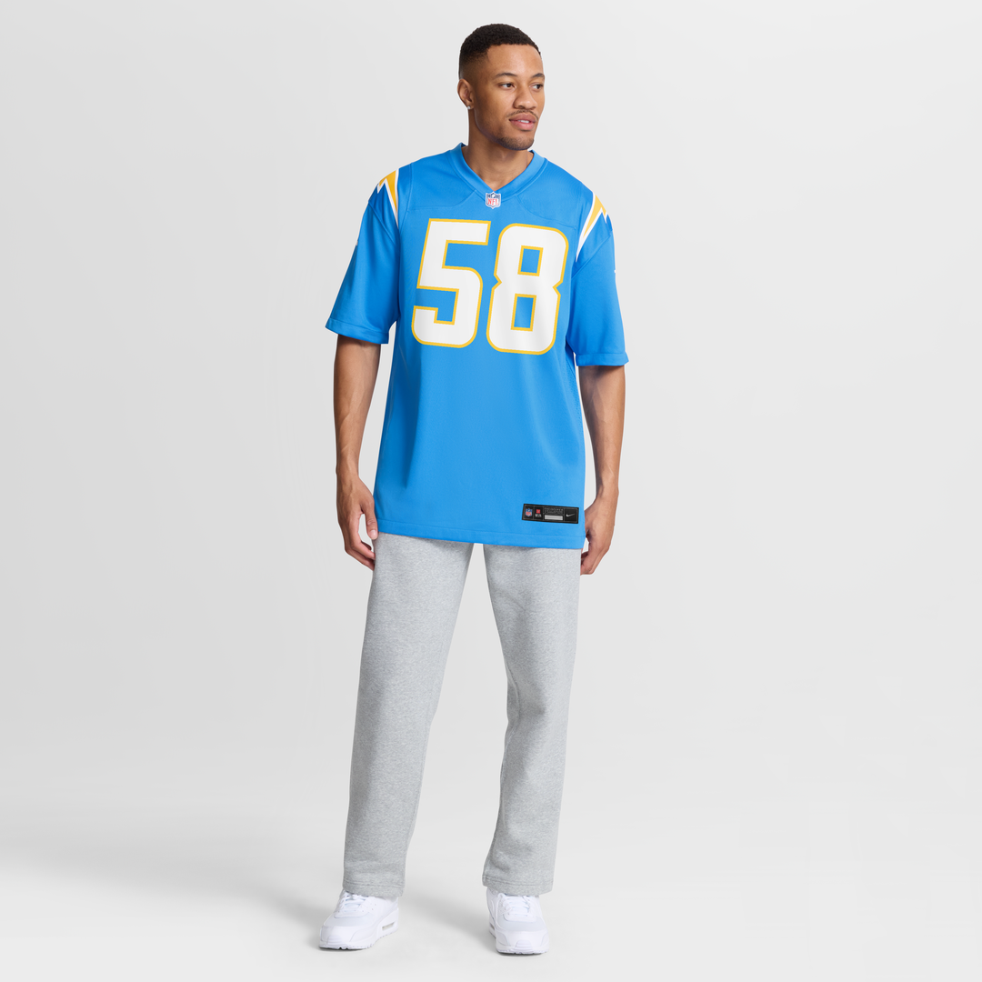 Los Angeles Chargers Tae Crowder Powder Blue Team Game Jersey