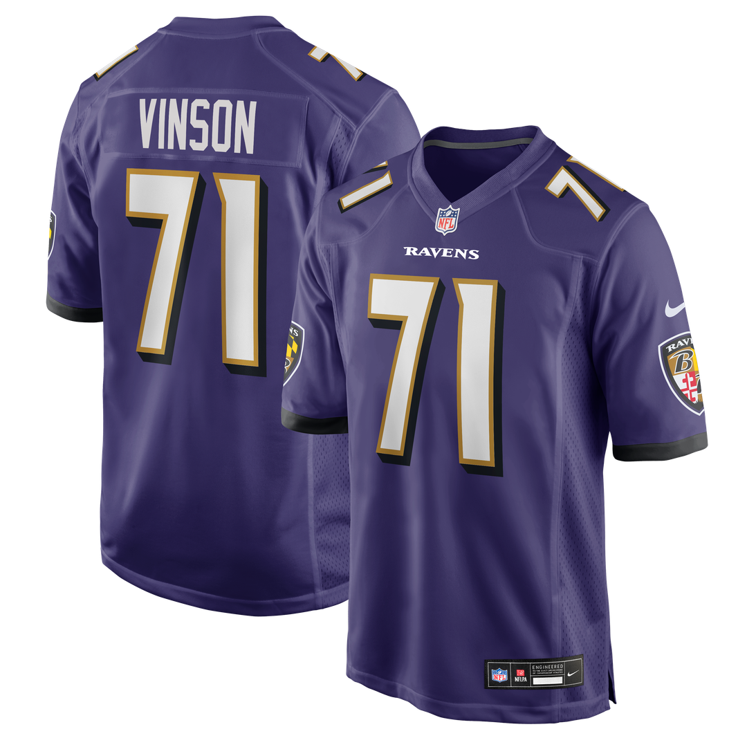 Baltimore Ravens Carson Vinson Purple Team Game Jersey