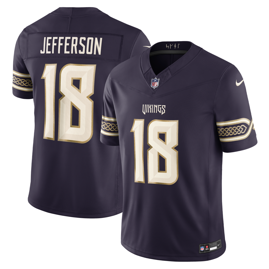 Minnesota Vikings Justin Jefferson Purple 2026 Rivalries Collection Stitched Limited Jersey
