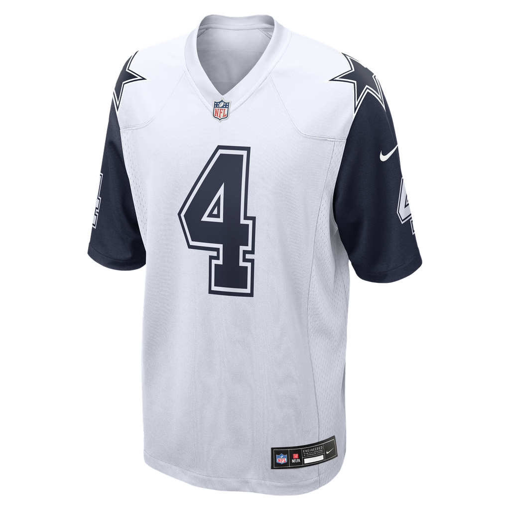 Dallas Cowboys Dak Prescott White Alternate Game Team Jersey