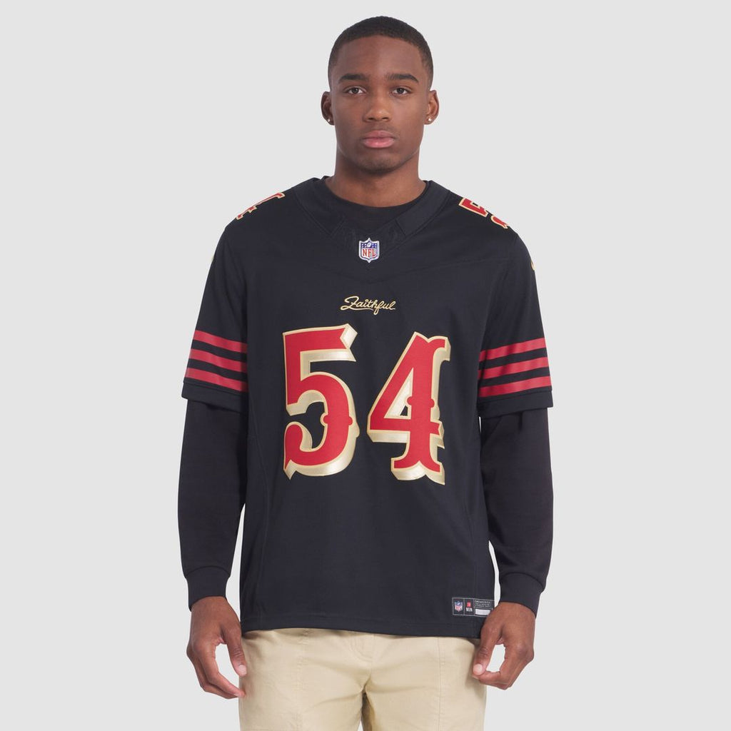 San Francisco 49ers Fred Warner Black Rivalries Collection Stitched Limited Jersey