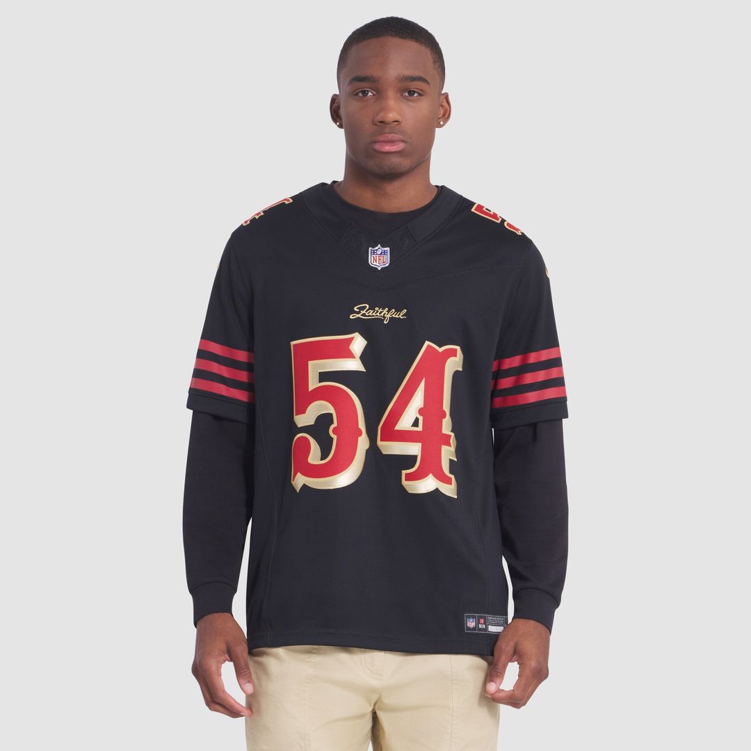 San Francisco 49ers Fred Warner Black Rivalries Collection Stitched Limited Jersey