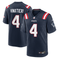 New England Patriots Adam Vinatieri Navy Team Retired Game Jersey