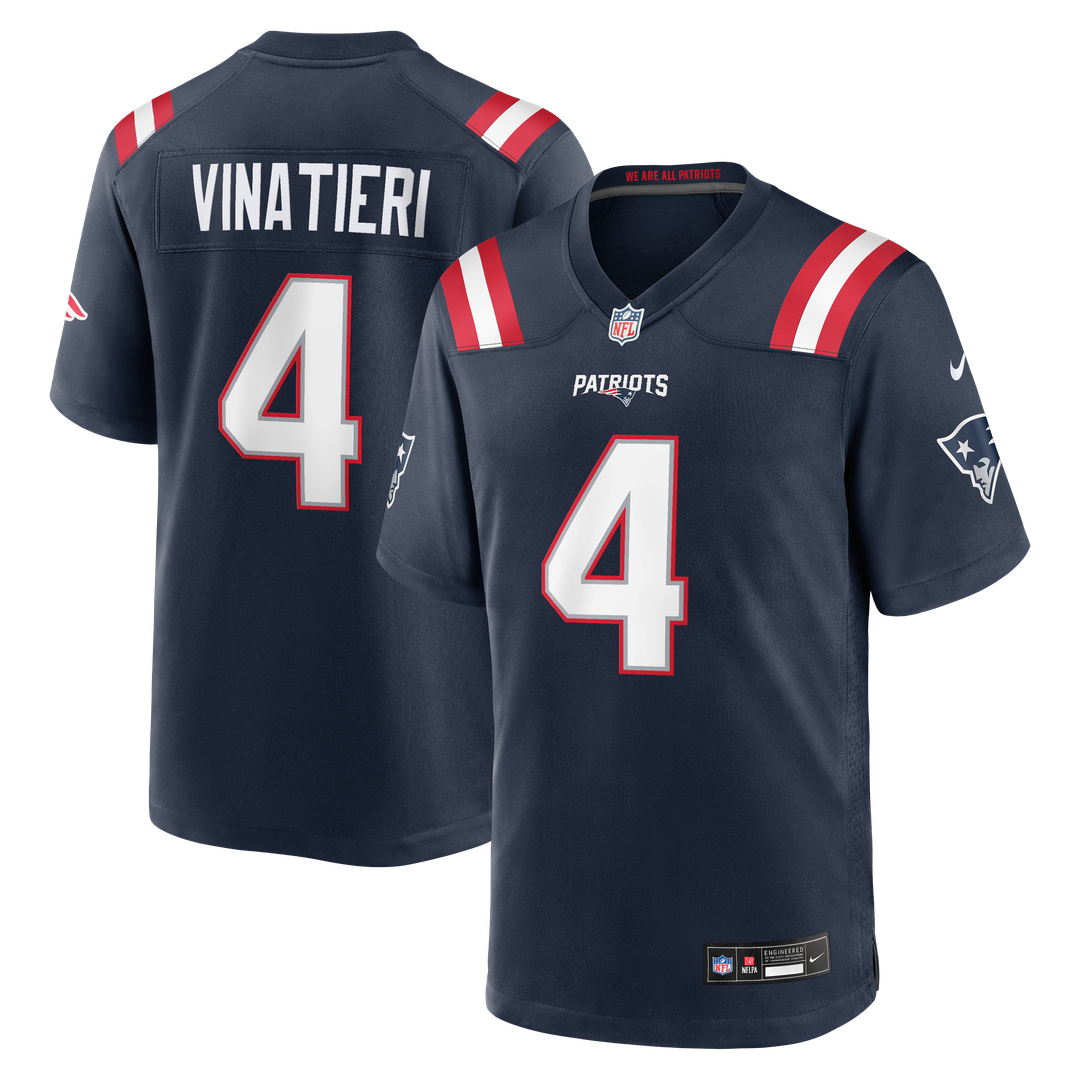 New England Patriots Adam Vinatieri Navy Team Retired Game Jersey