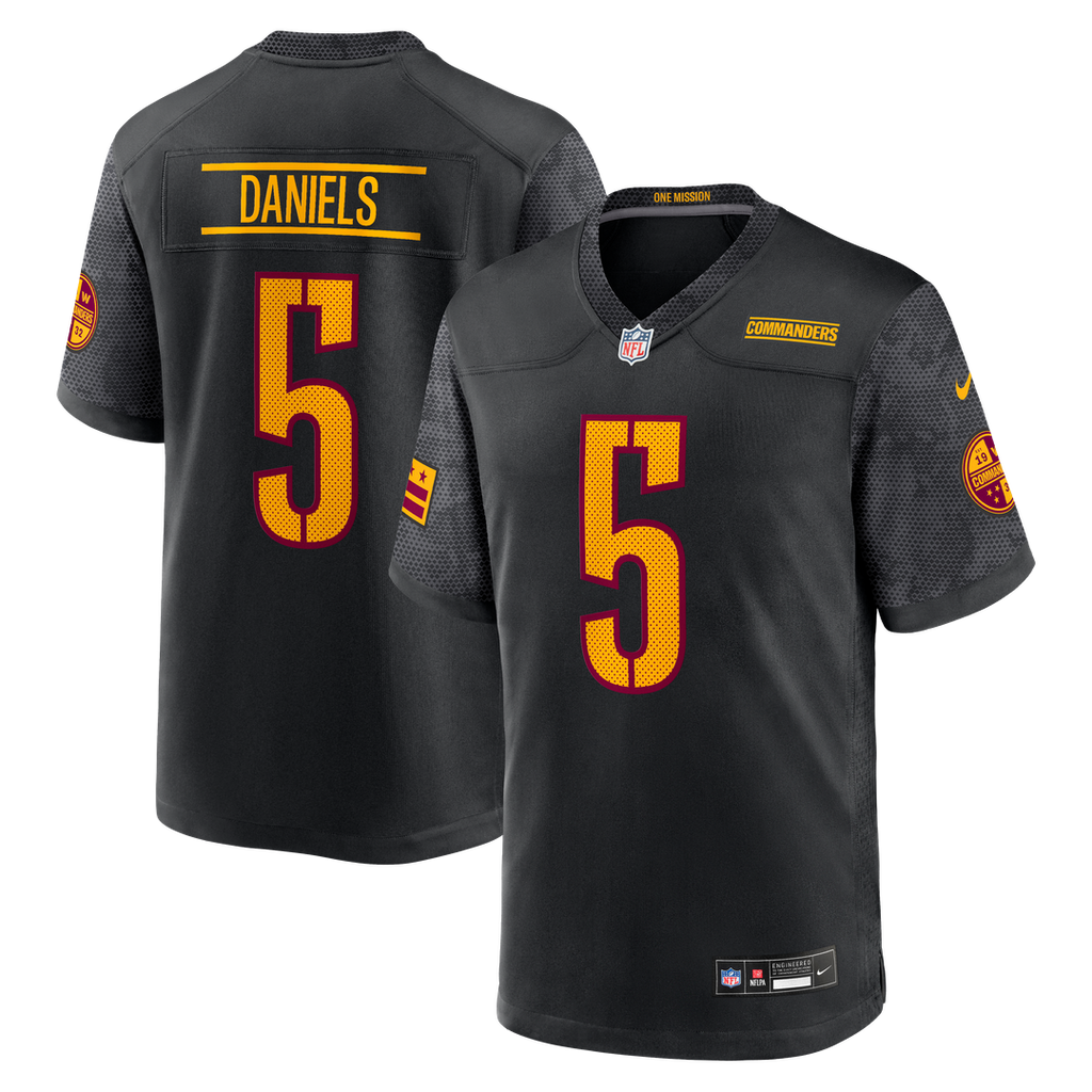 Washington Commanders Jayden Daniels Black Alternate Game Player Jersey