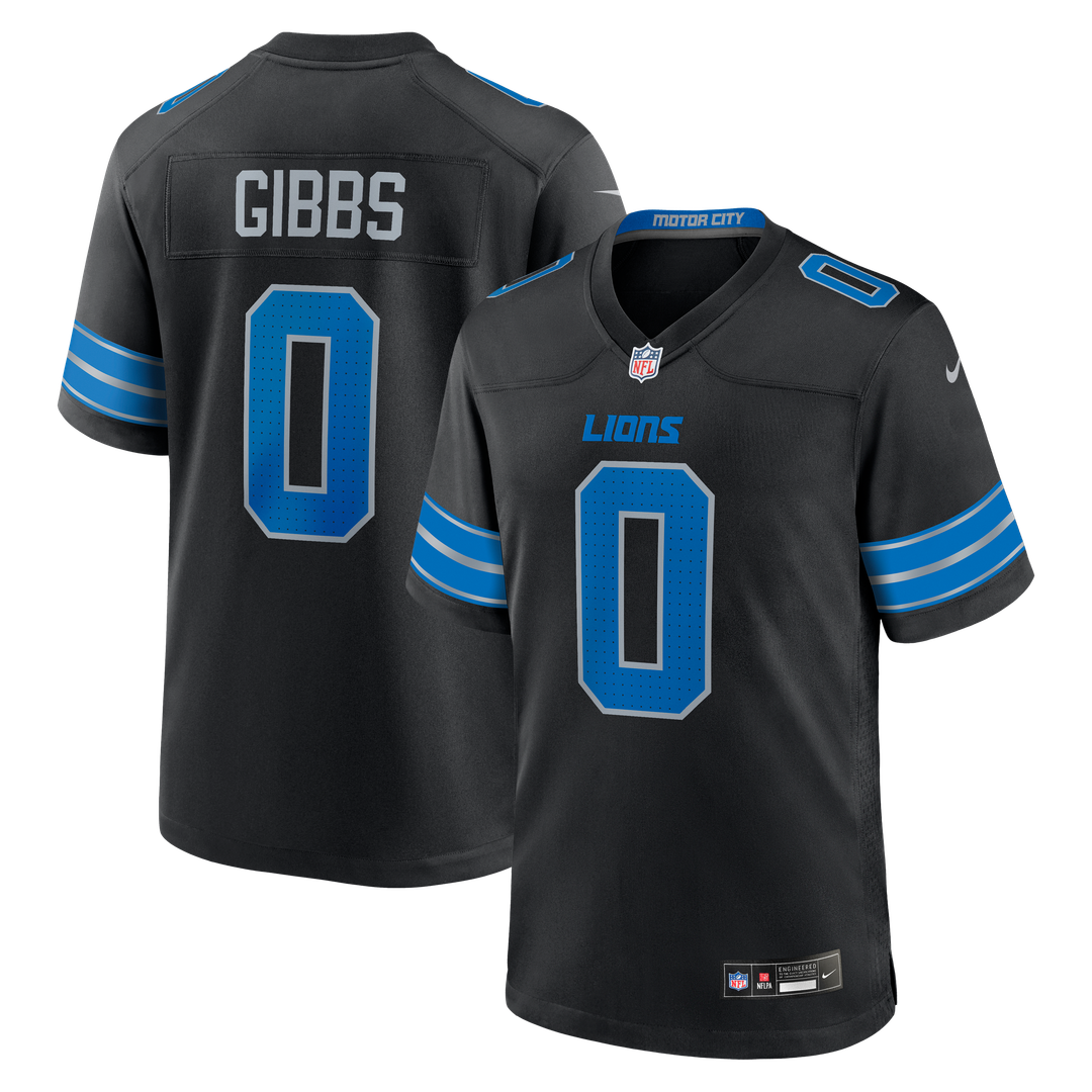 Detroit Lions Jahmyr Gibbs Black 2nd Alternate Game Player Jersey