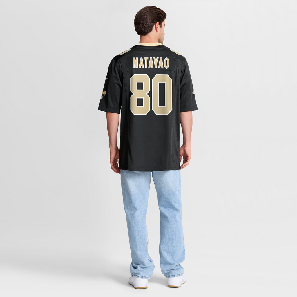 New Orleans Saints Moliki Matavao Black Team Game Jersey