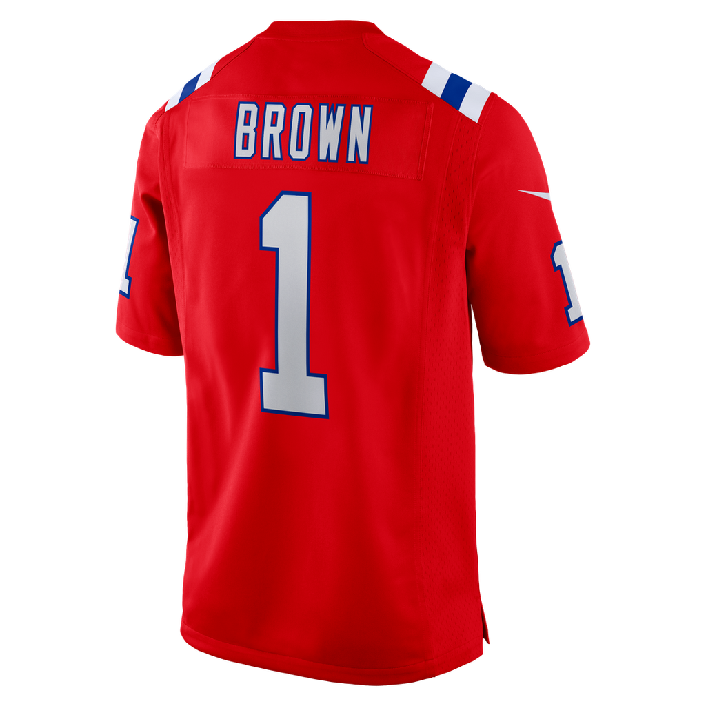 New England Patriots A.J. Brown Navy Team Game Jersey