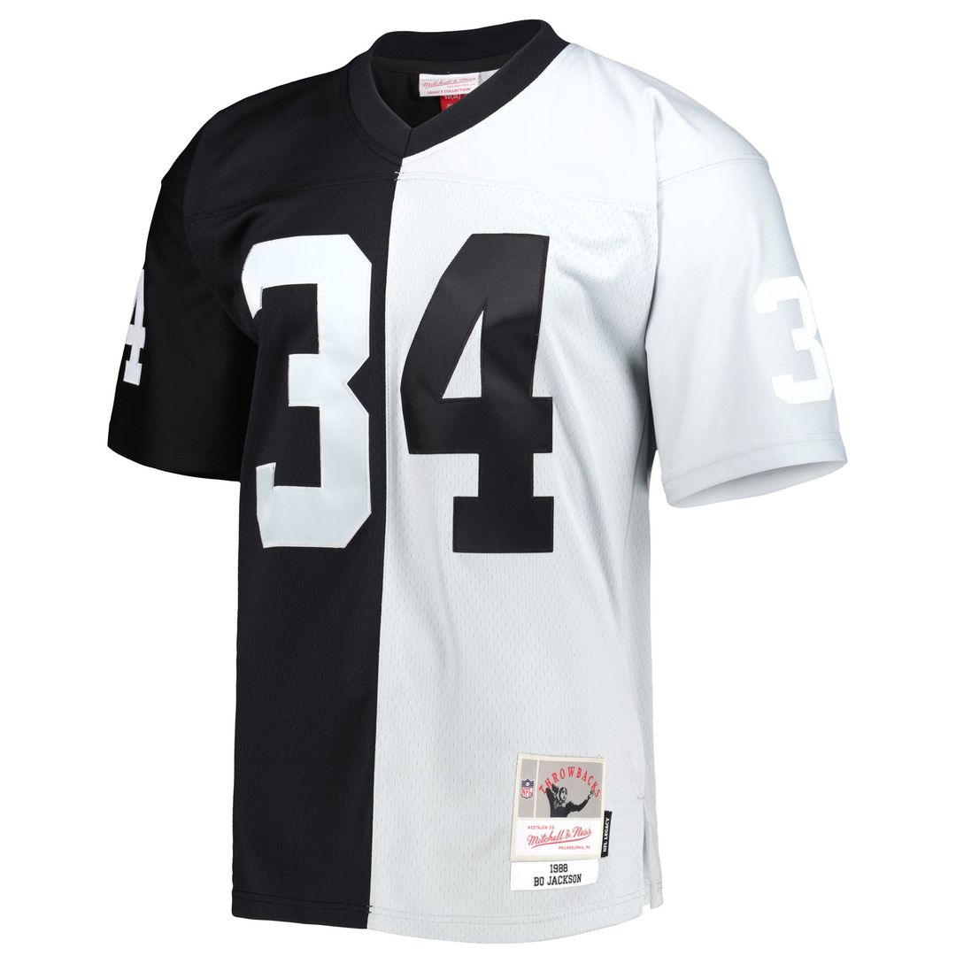 Las Vegas Raiders Bo Jackson Mitchell & Ness Black/Silver 1988 Split Legacy Replica Jersey