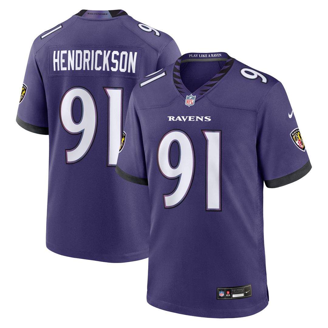 Baltimore Ravens Trey Hendrickson Purple Team Game Jersey