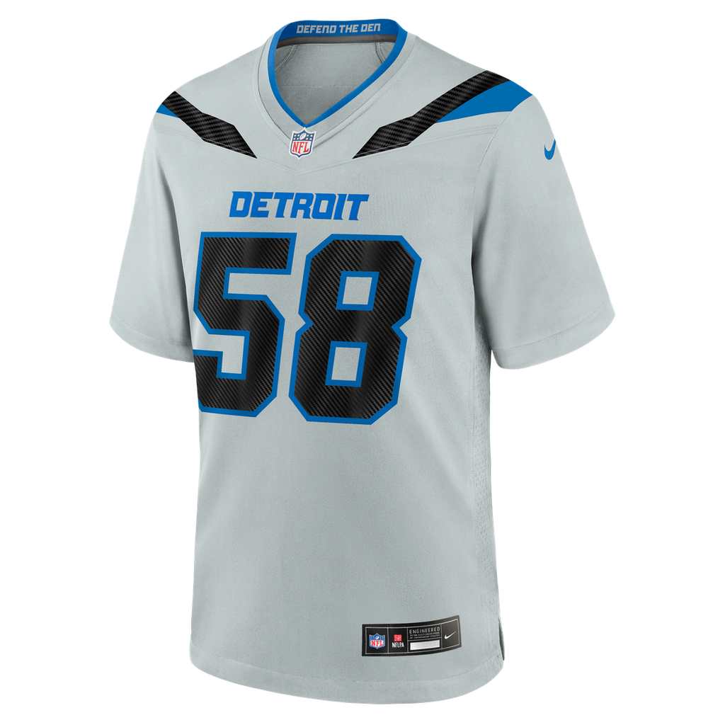 Detroit Lions Penei Sewell Silver 2026 Rivalries Collection Game Jersey