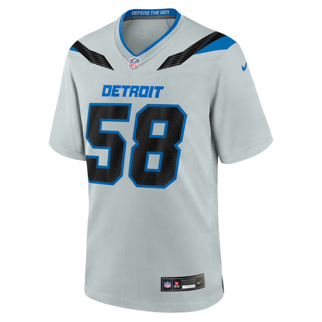 Detroit Lions Penei Sewell Silver 2026 Rivalries Collection Game Jersey