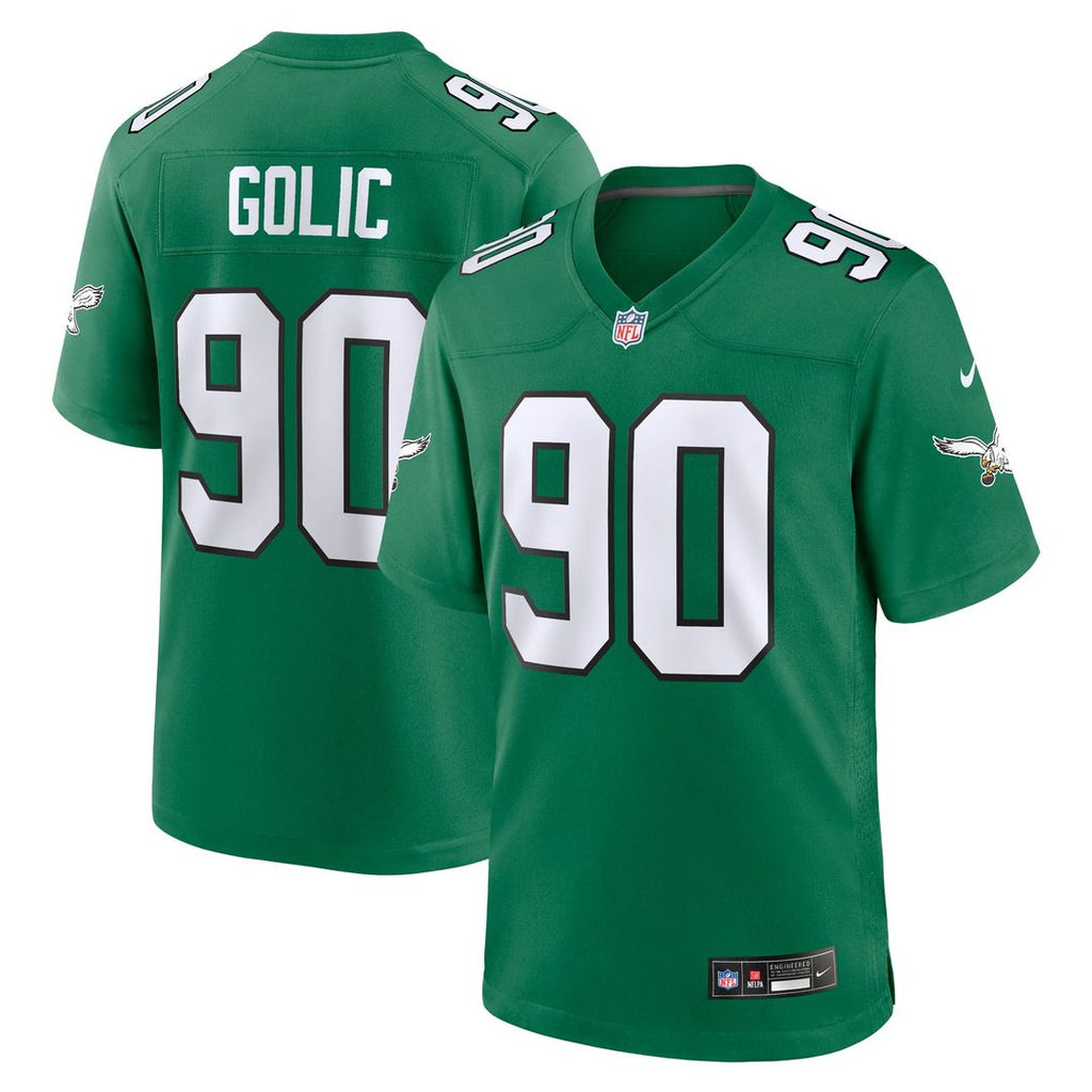 Philadelphia Eagles Mike Golic Kelly Green Retired Player Alternate Game Jersey