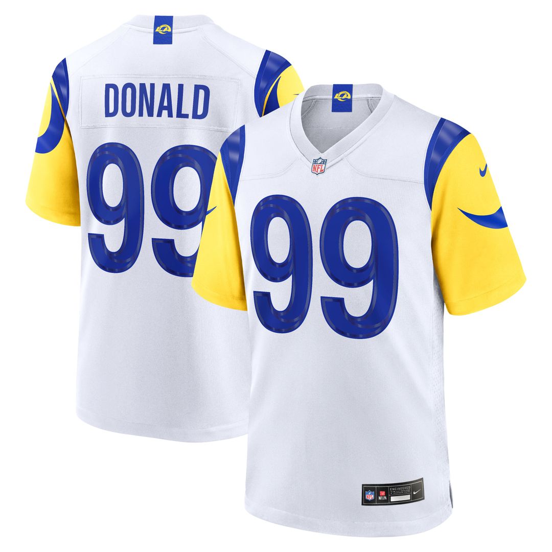 Los Angeles Rams Aaron Donald White Game Jersey