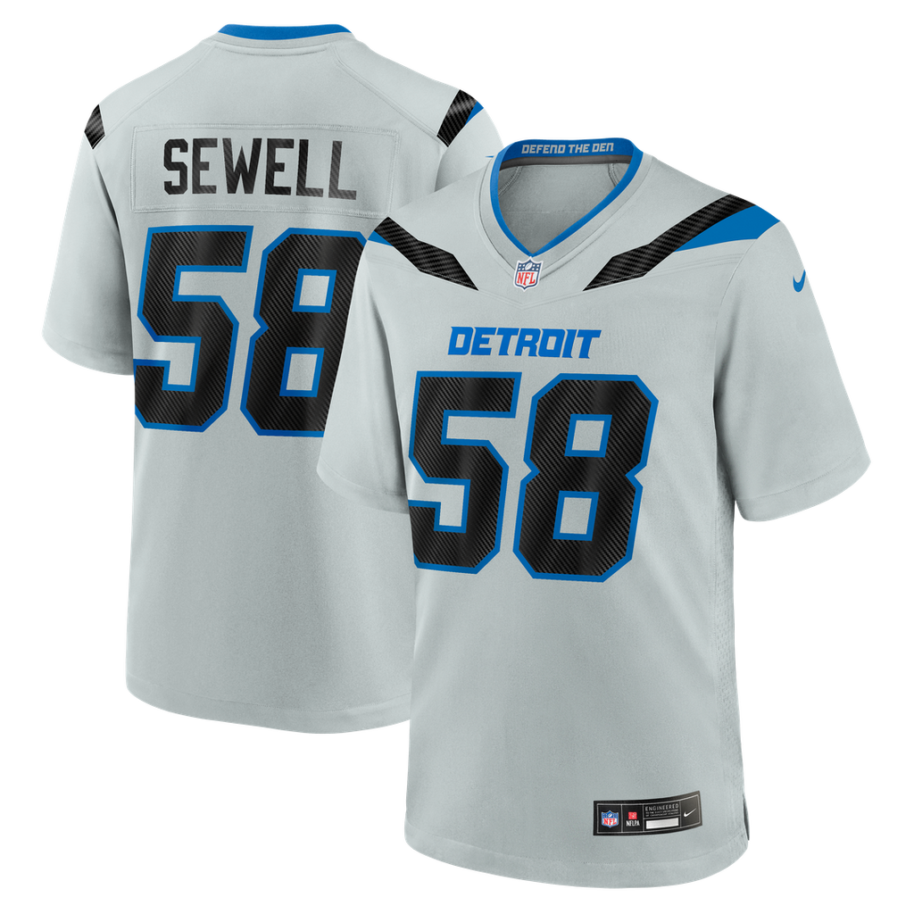 Detroit Lions Penei Sewell Silver 2026 Rivalries Collection Game Jersey