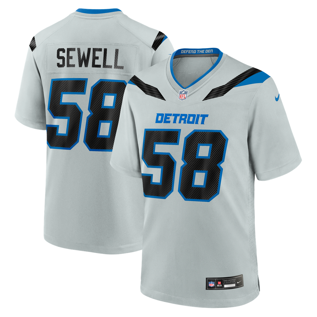 Detroit Lions Penei Sewell Silver 2026 Rivalries Collection Game Jersey