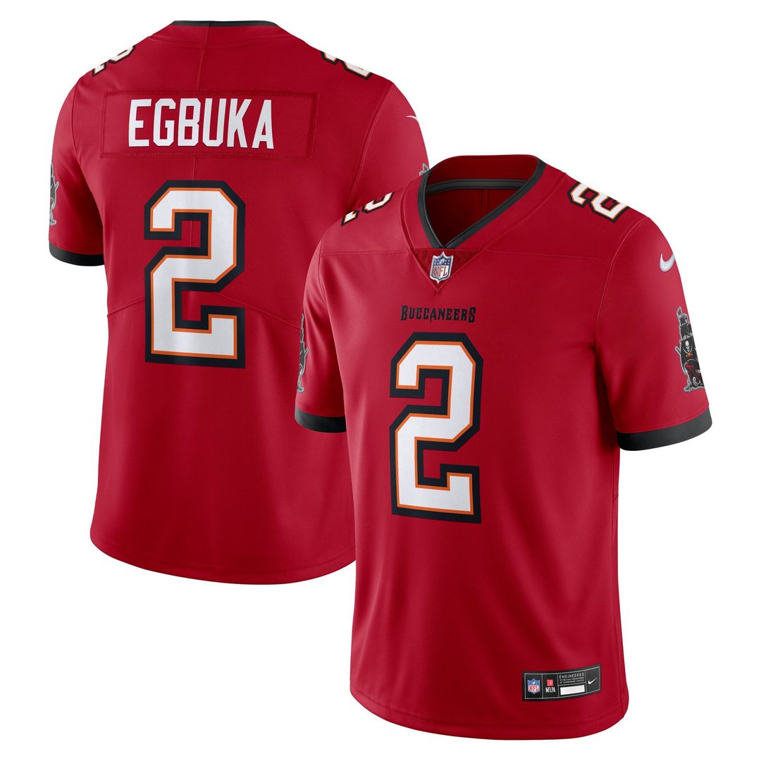 Tampa Bay Buccaneers Emeka Egbuka Red Vapor Untouchable Stitched Limited Jersey