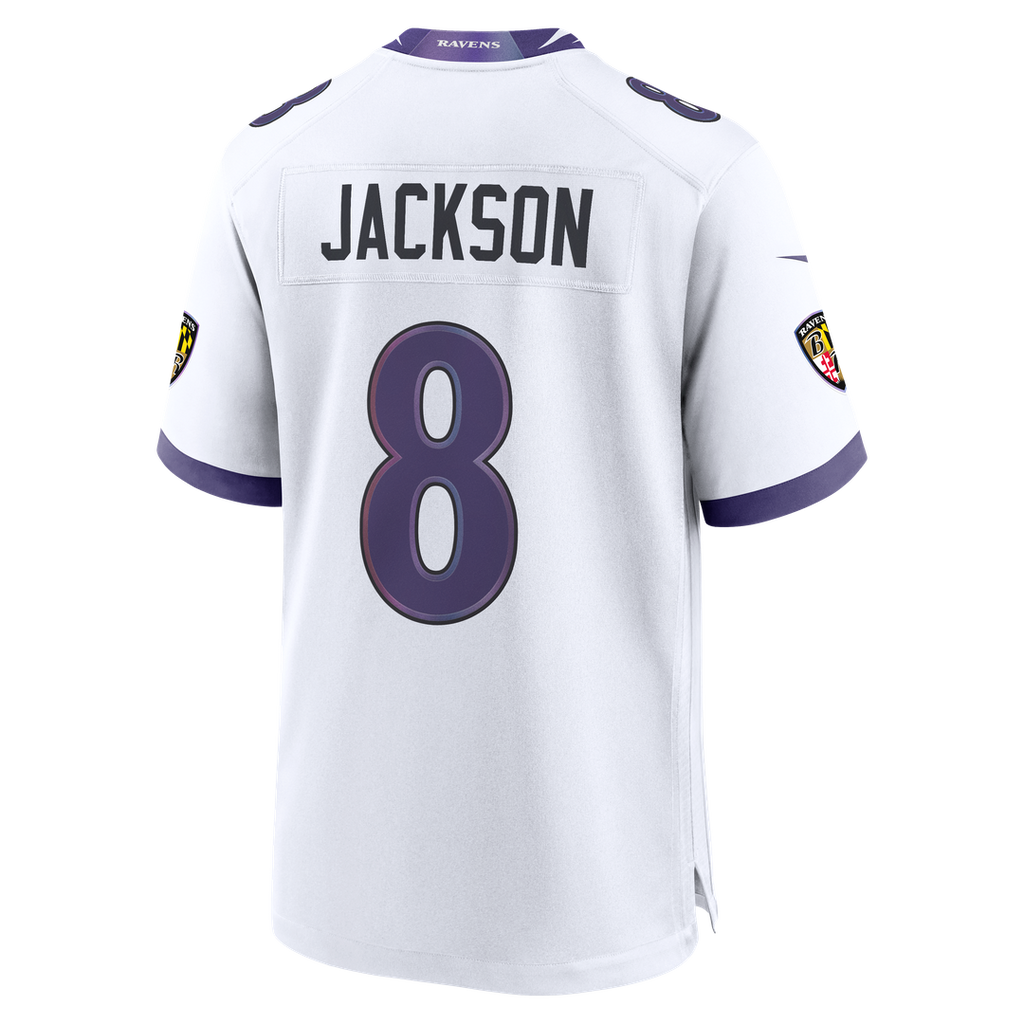 Baltimore Ravens Lamar Jackson White Game Jersey