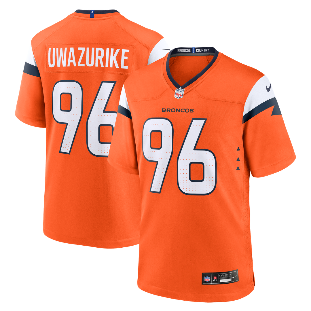 Denver Broncos Eyioma Uwazurike Orange Team Game Jersey