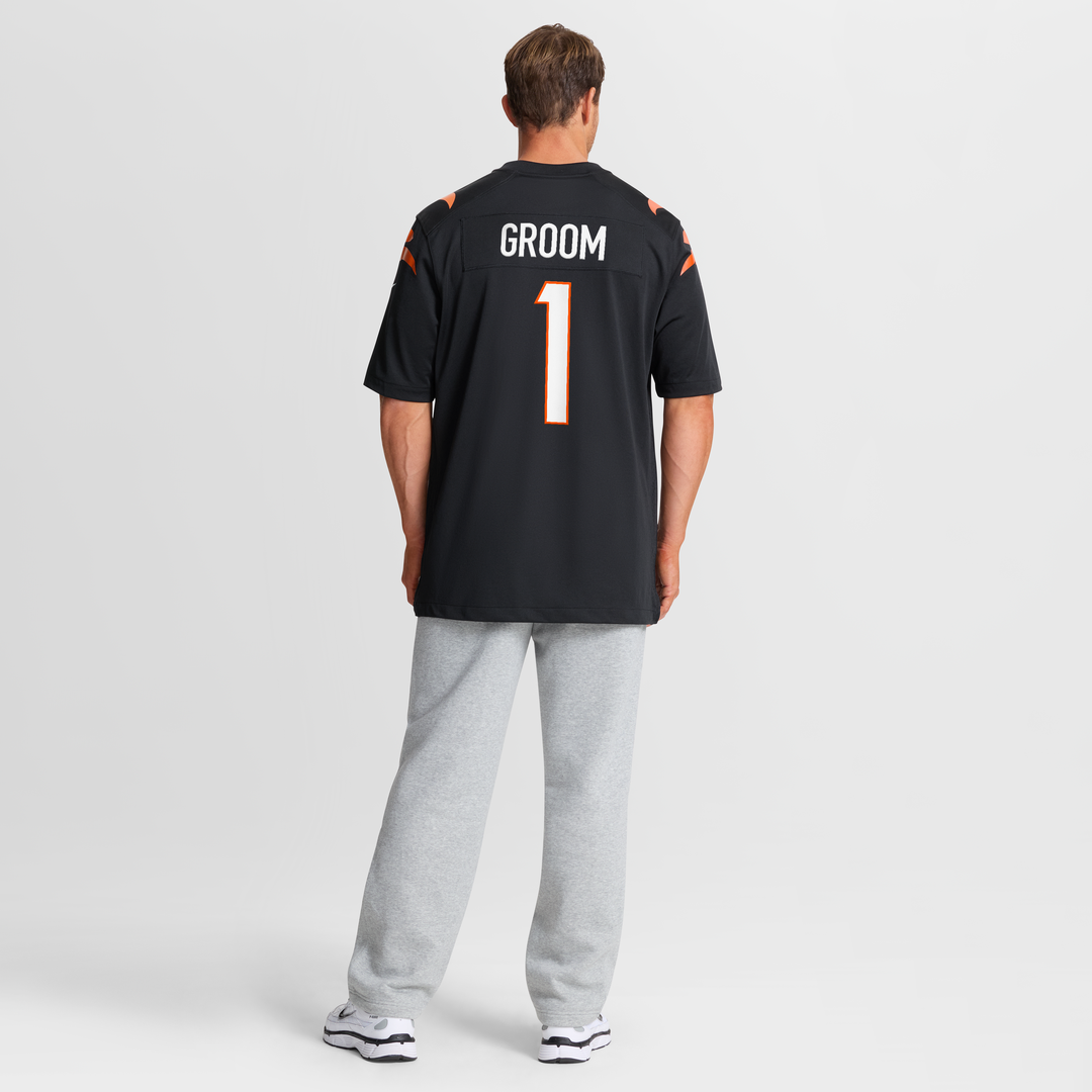 Cincinnati Bengals Number 1 Groom Black Game Jersey