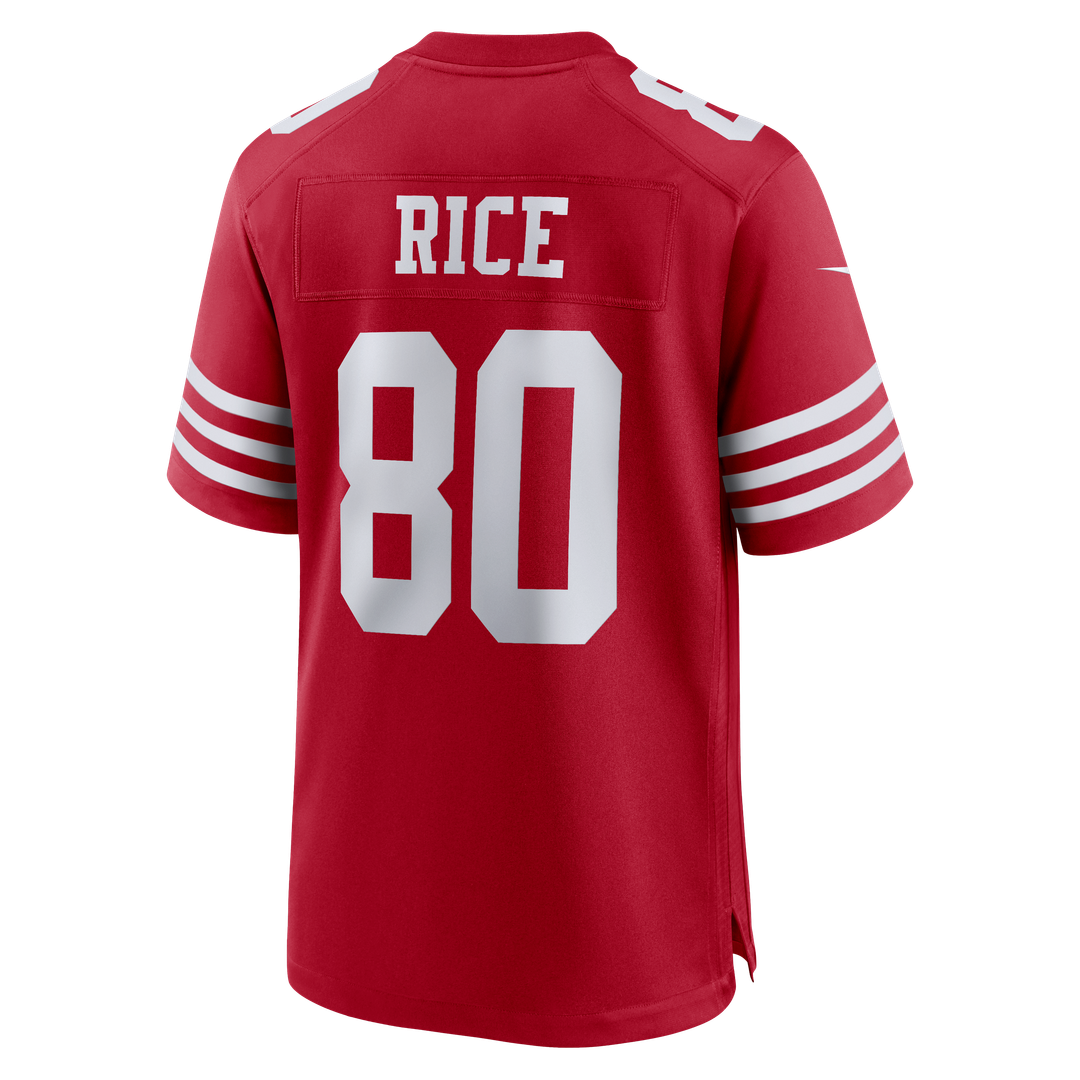 San Francisco 49ers Jerry Rice Scarlet Retired Team Player Game Jersey