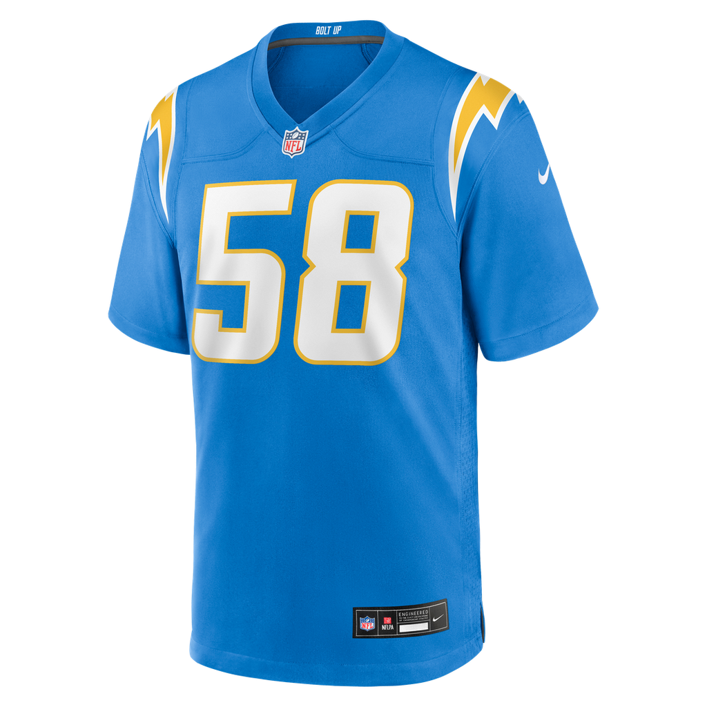 Los Angeles Chargers Tae Crowder Powder Blue Team Game Jersey