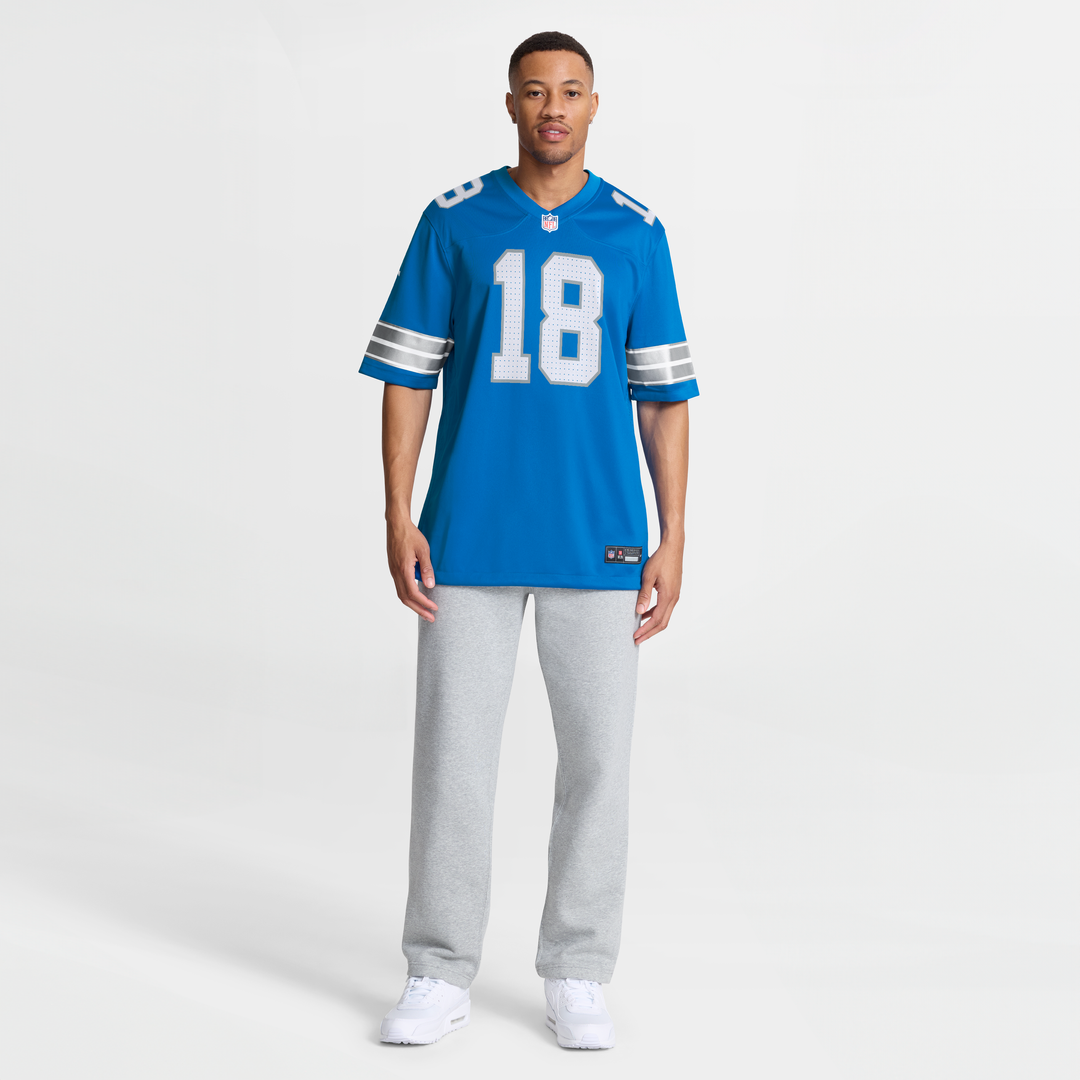 Detroit Lions Isaac TeSlaa Blue Game Player Jersey