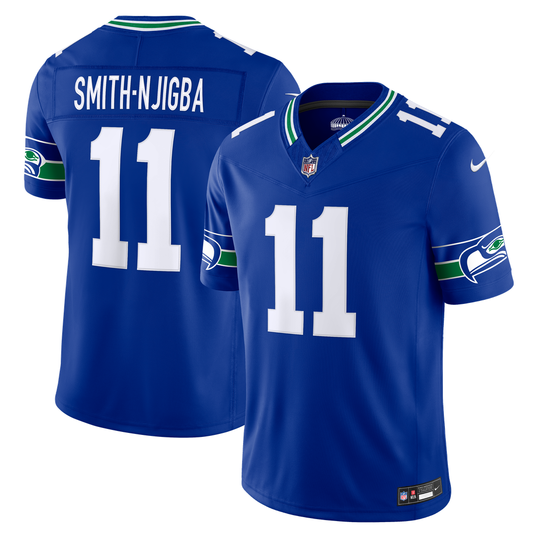 Seattle Seahawks Jaxon Smith-Njigba College Navy Team Vapor F.U.S.E. Stitched Limited Jersey