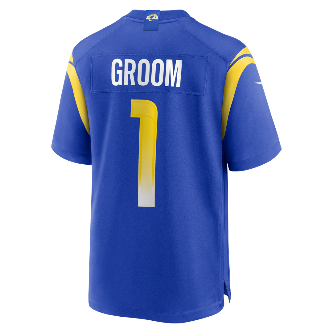 Los Angeles Rams Number 1 Groom Royal Game Jersey