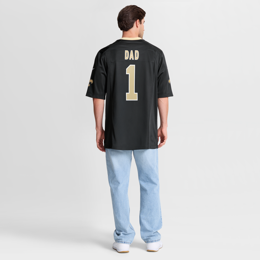 New Orleans Saints Number 1 Dad Black Game Jersey