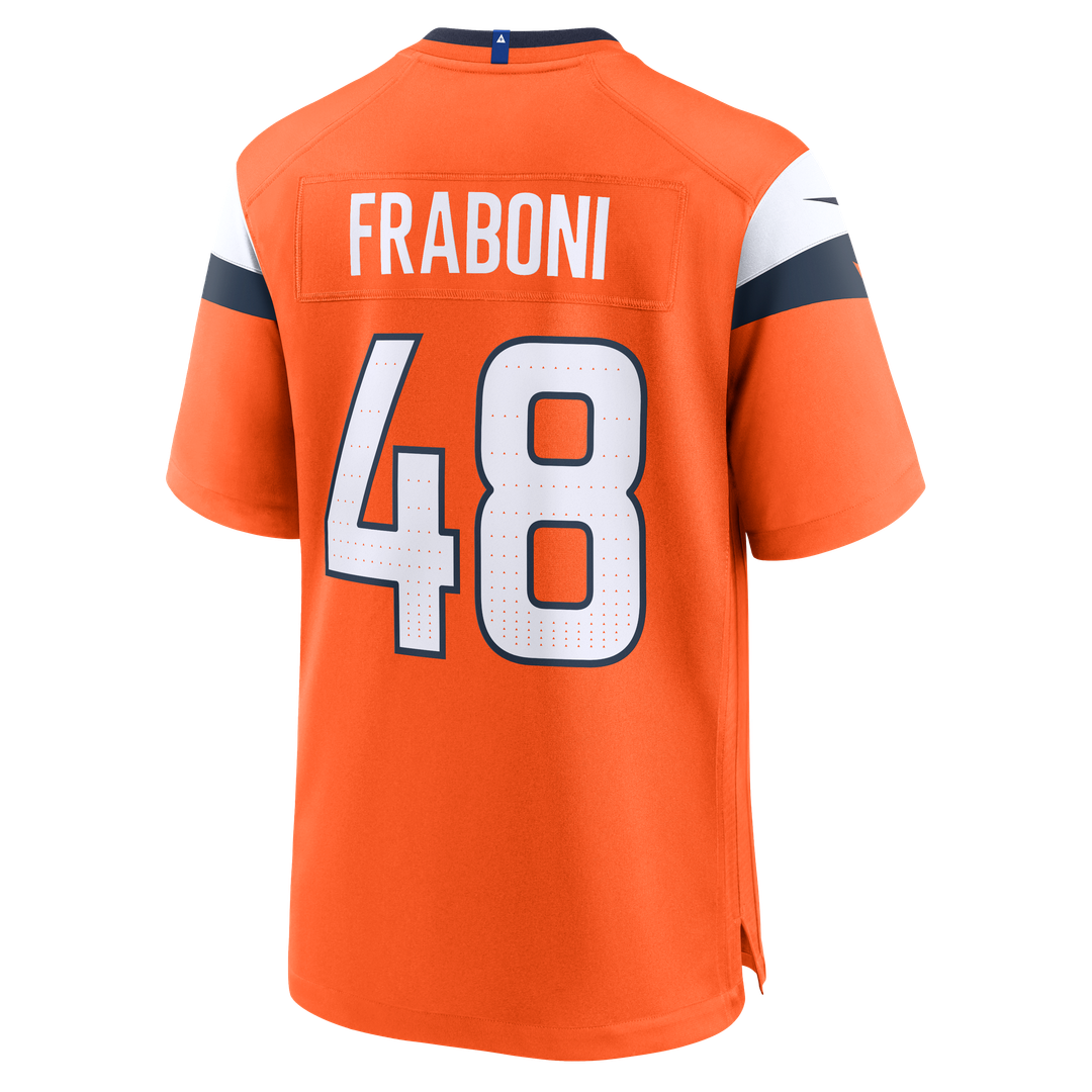 Denver Broncos Mitchell Fraboni Orange Team Game Jersey