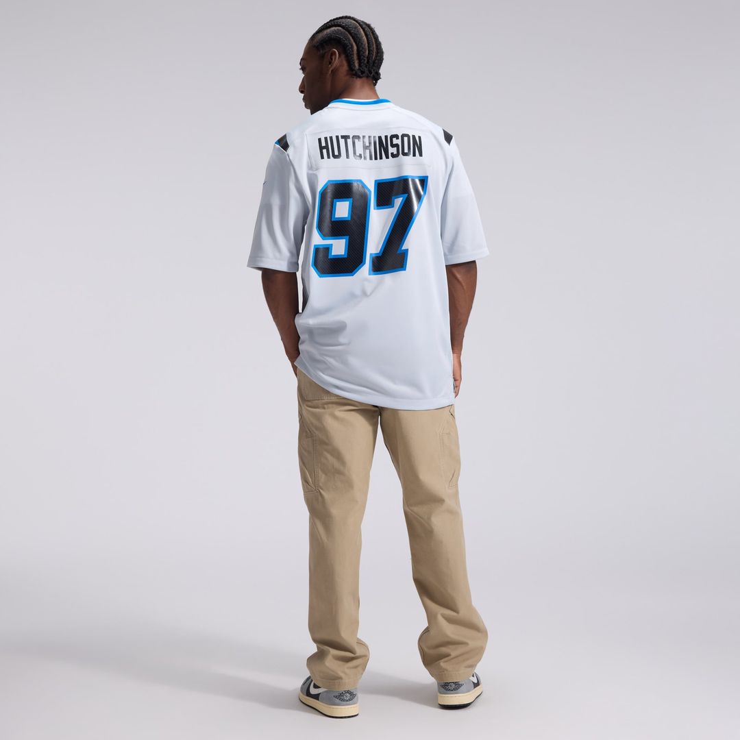 Detroit Lions Aidan Hutchinson Silver 2026 Rivalries Collection Game Jersey