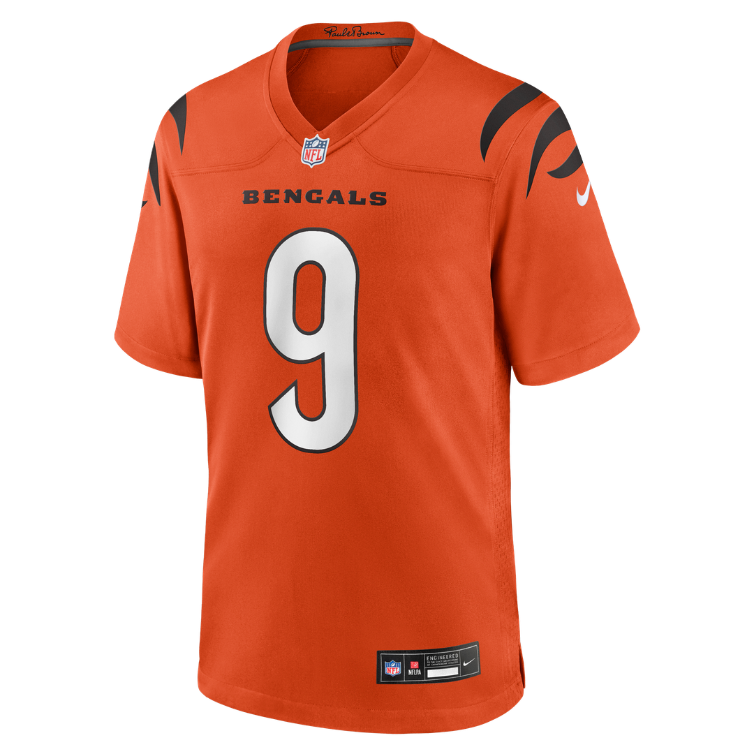 Cincinnati Bengals Joe Burrow Orange Alternate Game Jersey