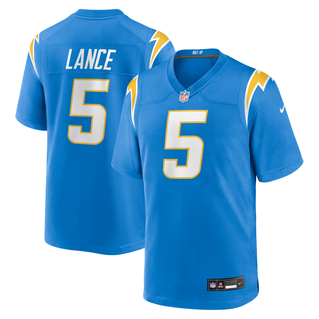 Los Angeles Chargers Trey Lance Powder Blue Team Game Jersey