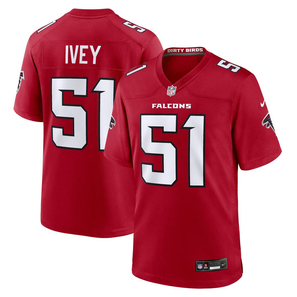 Atlanta Falcons Jared Ivey Red Team Game Jersey