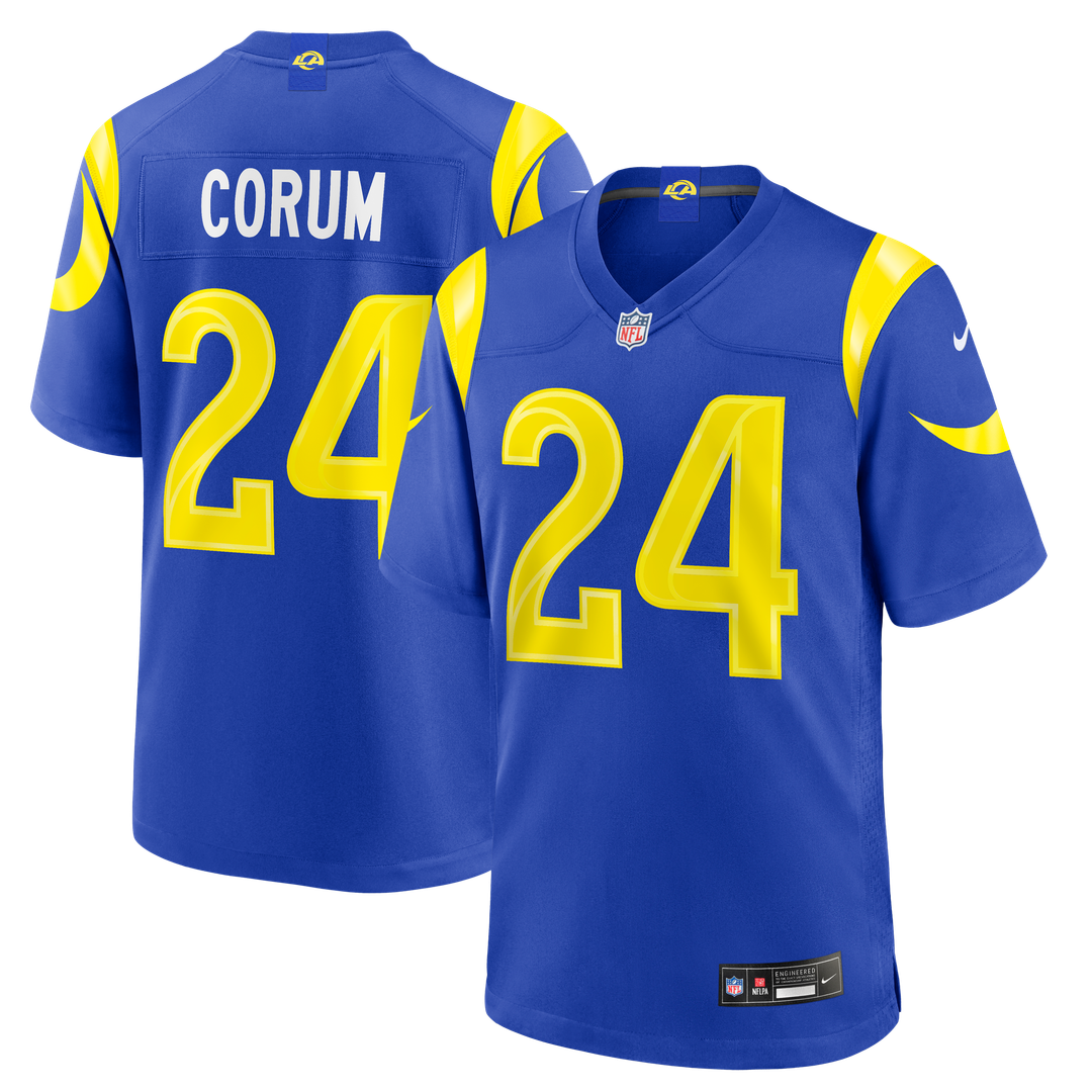 Los Angeles Rams Blake Corum Royal Game Jersey