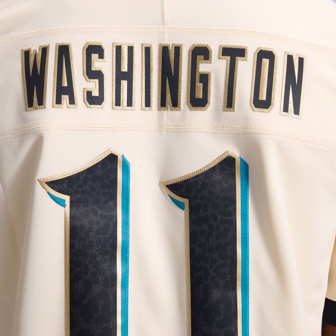 Jacksonville Jaguars Parker Washington Natural 2026 Rivalries Collection Stitched Limited Jersey