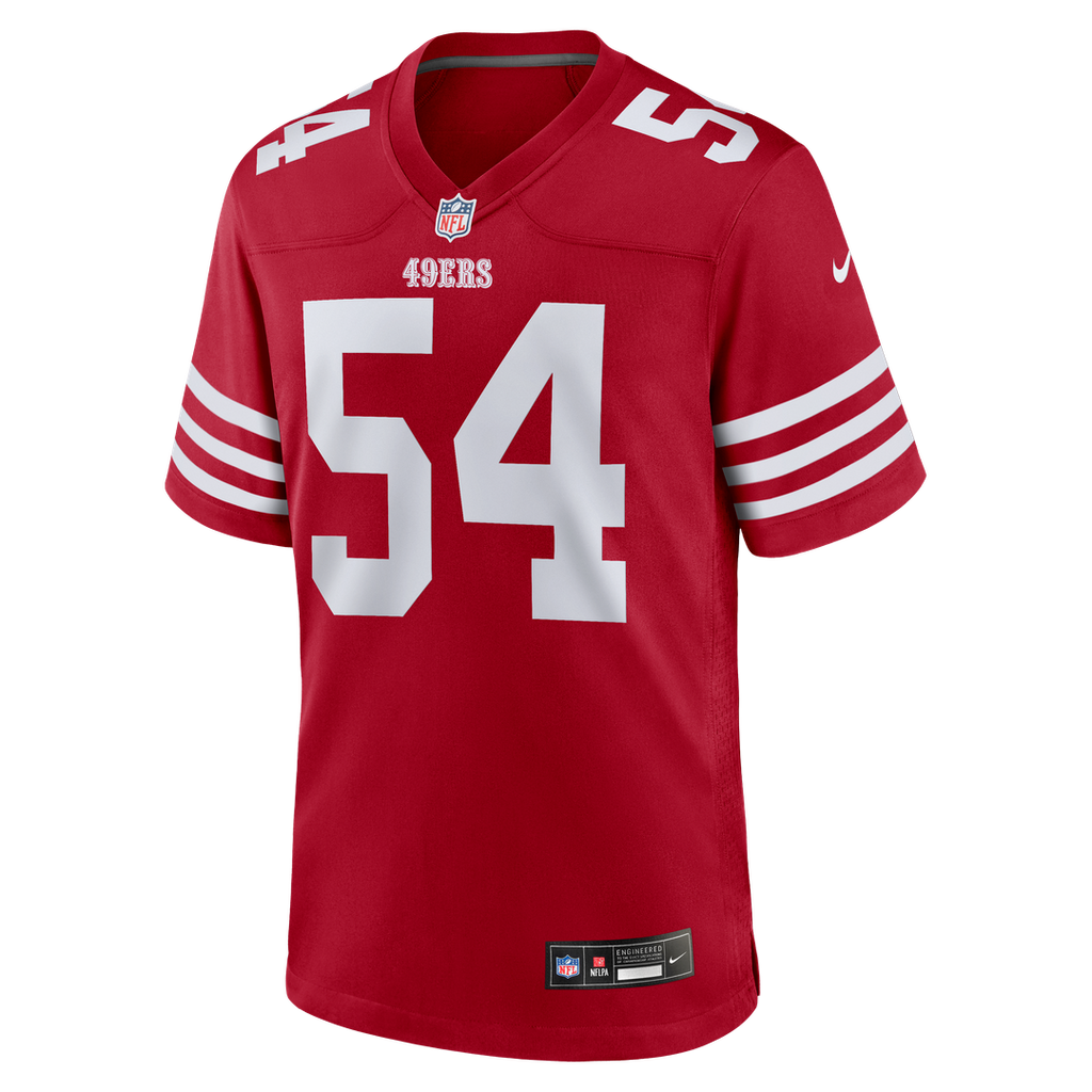 San Francisco 49ers Fred Warner Scarlet Team Game Player Jersey