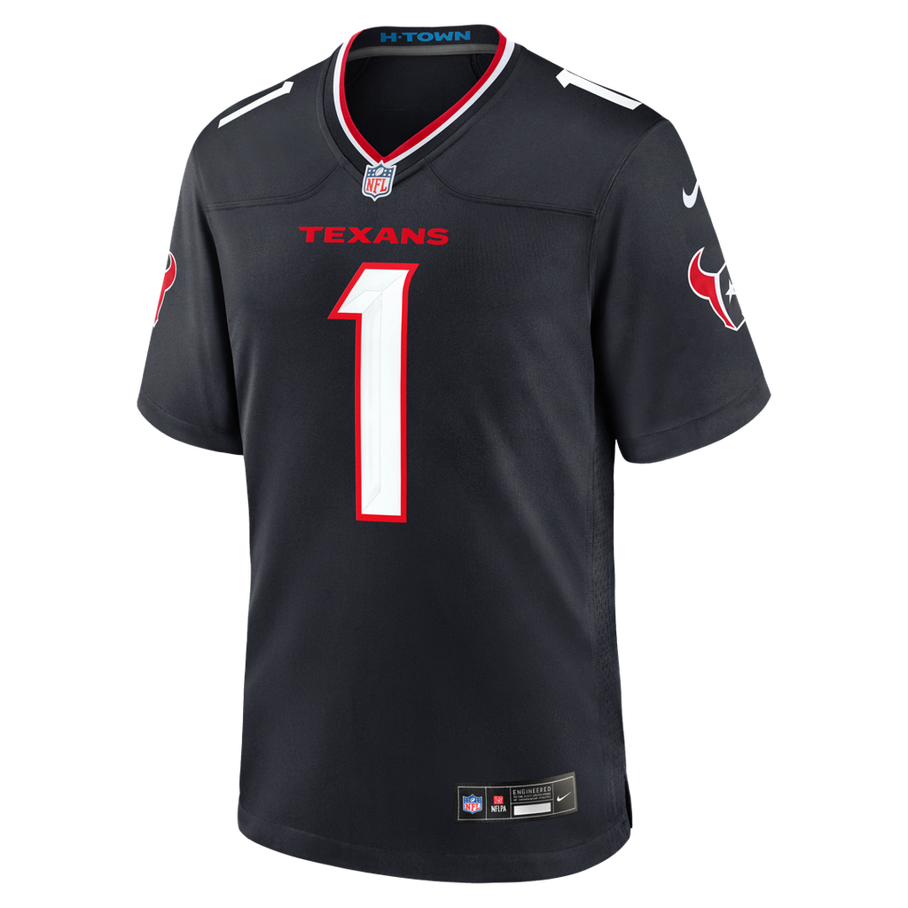 Houston Texans Number 1 Groom Navy Game Jersey