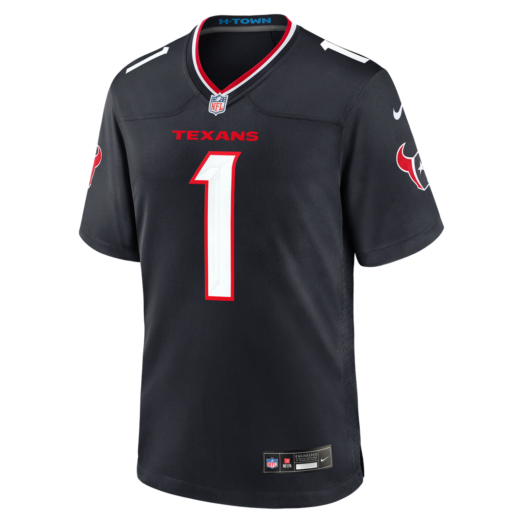 Houston Texans Number 1 Groom Navy Game Jersey