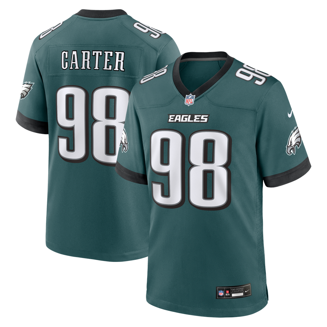 Philadelphia Eagles Jalen Carter Midnight Green Team Game Jersey