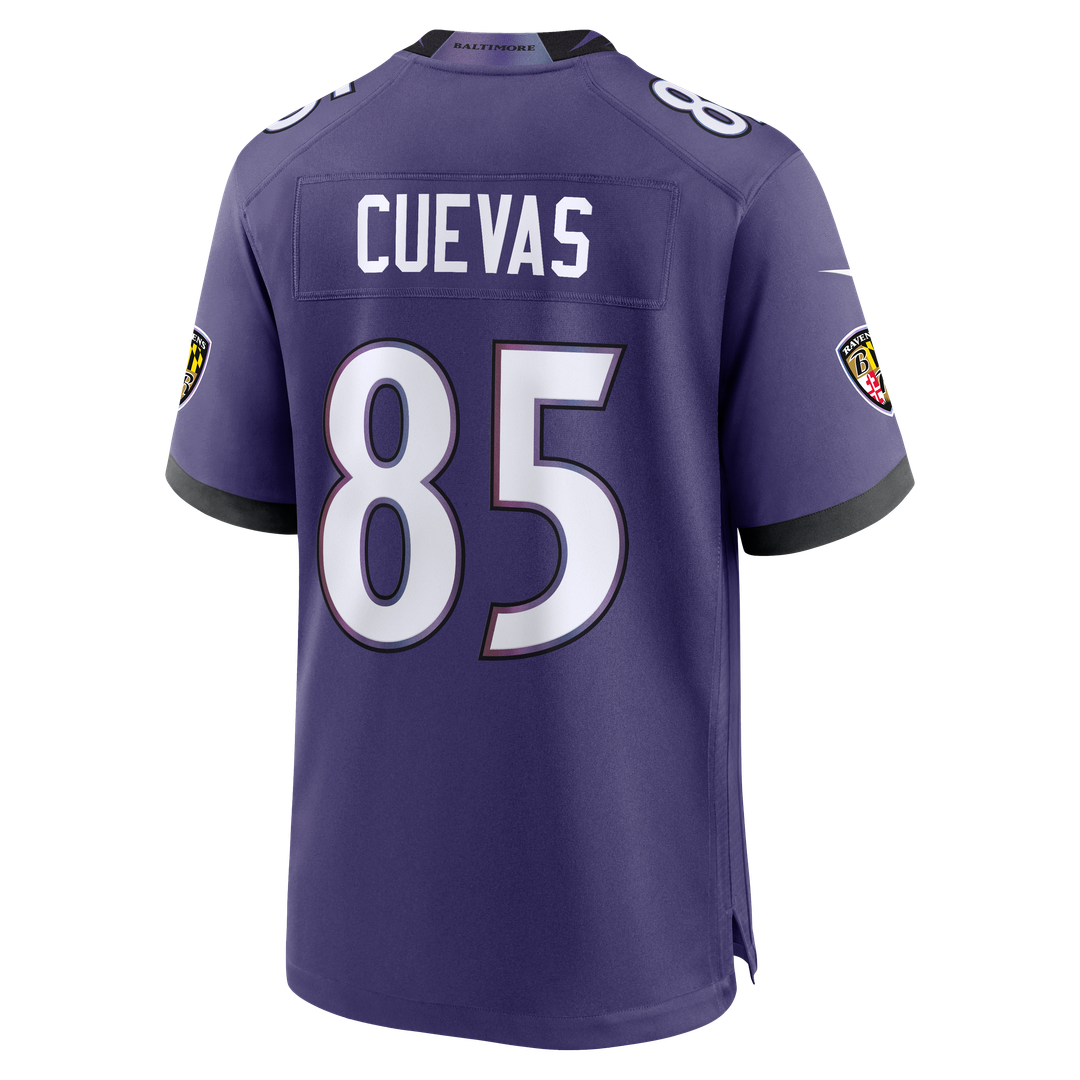 Baltimore Ravens Josh Cuevas Purple Team Game Jersey
