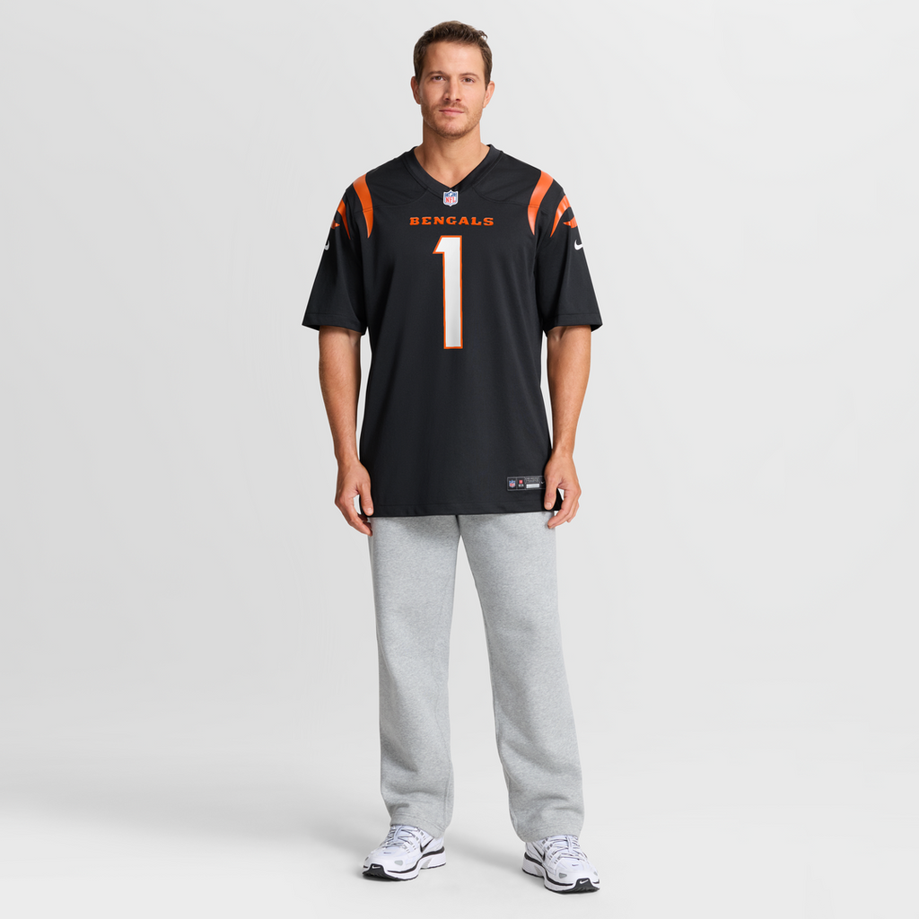 Cincinnati Bengals Number 1 Groom Black Game Jersey