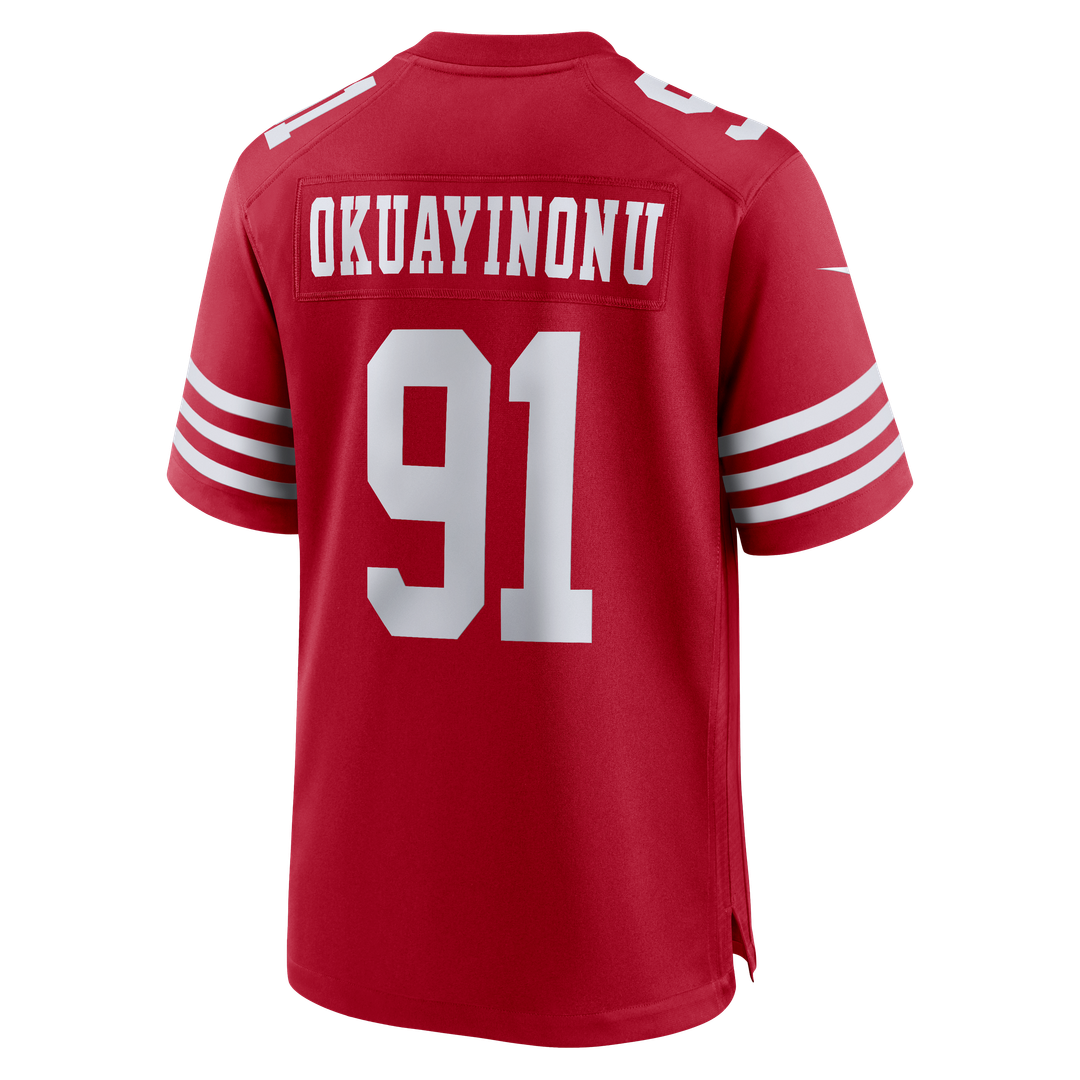 San Francisco 49ers Sam Okuayinonu Scarlet Team Game Jersey