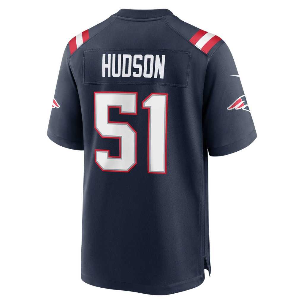 New England Patriots James Hudson Navy Team Game Jersey